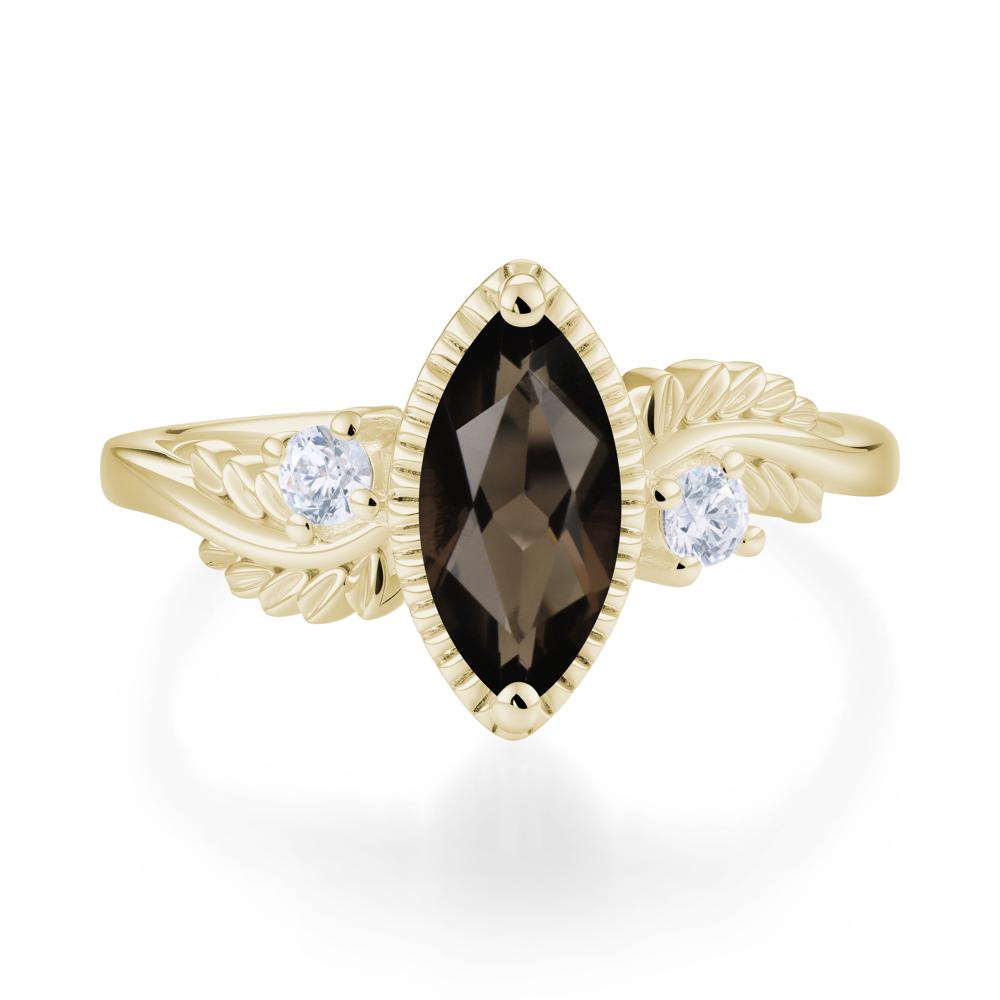 Twisted Leaf Lemon Quartz Wedding Ring - LUO Jewelry #gemstone_Smoky Quartz