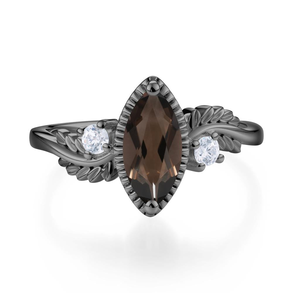 Twisted Leaf Lemon Quartz Wedding Ring - LUO Jewelry #gemstone_Smoky Quartz