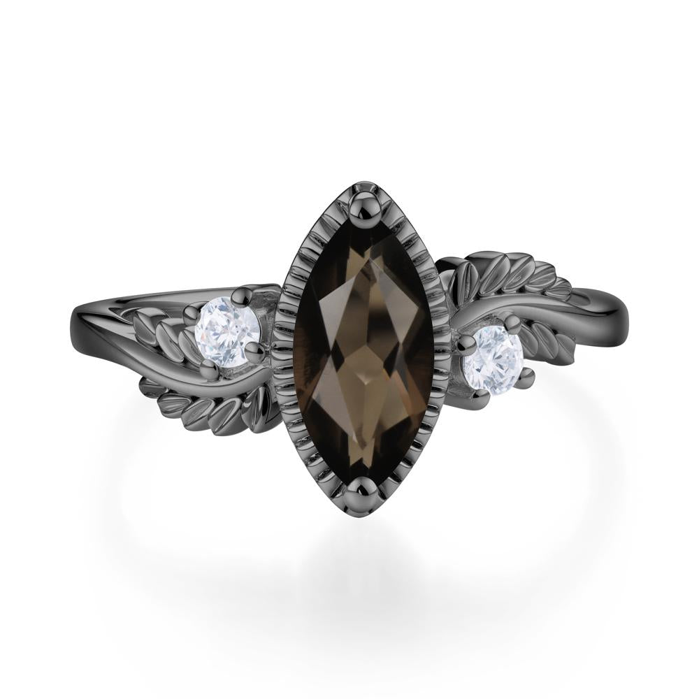 Twisted Leaf Lemon Quartz Wedding Ring - LUO Jewelry #gemstone_Smoky Quartz