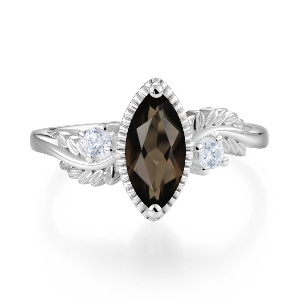 Twisted Leaf Lemon Quartz Wedding Ring - LUO Jewelry #gemstone_Smoky Quartz
