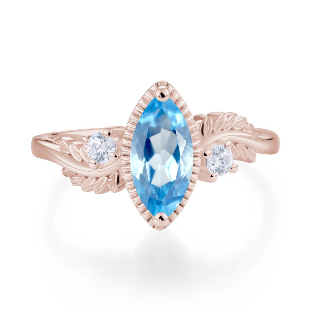 Twisted Leaf Lemon Quartz Wedding Ring - LUO Jewelry #gemstone_Swiss Blue Topaz