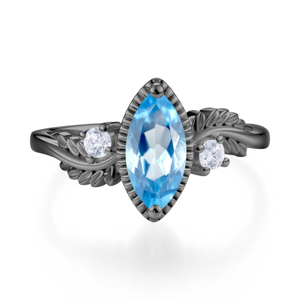 Twisted Leaf Lemon Quartz Wedding Ring - LUO Jewelry #gemstone_Swiss Blue Topaz