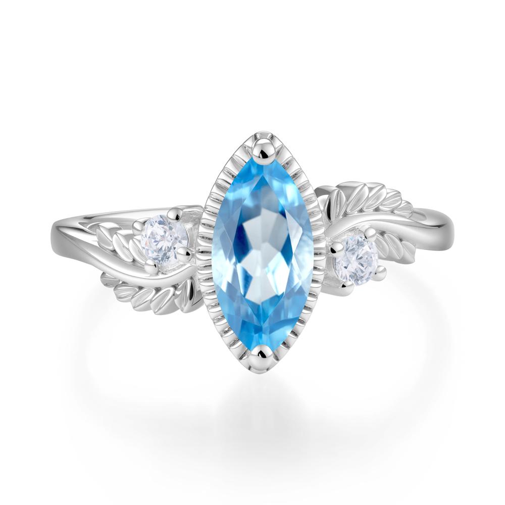 Twisted Leaf Lemon Quartz Wedding Ring - LUO Jewelry #gemstone_Swiss Blue Topaz