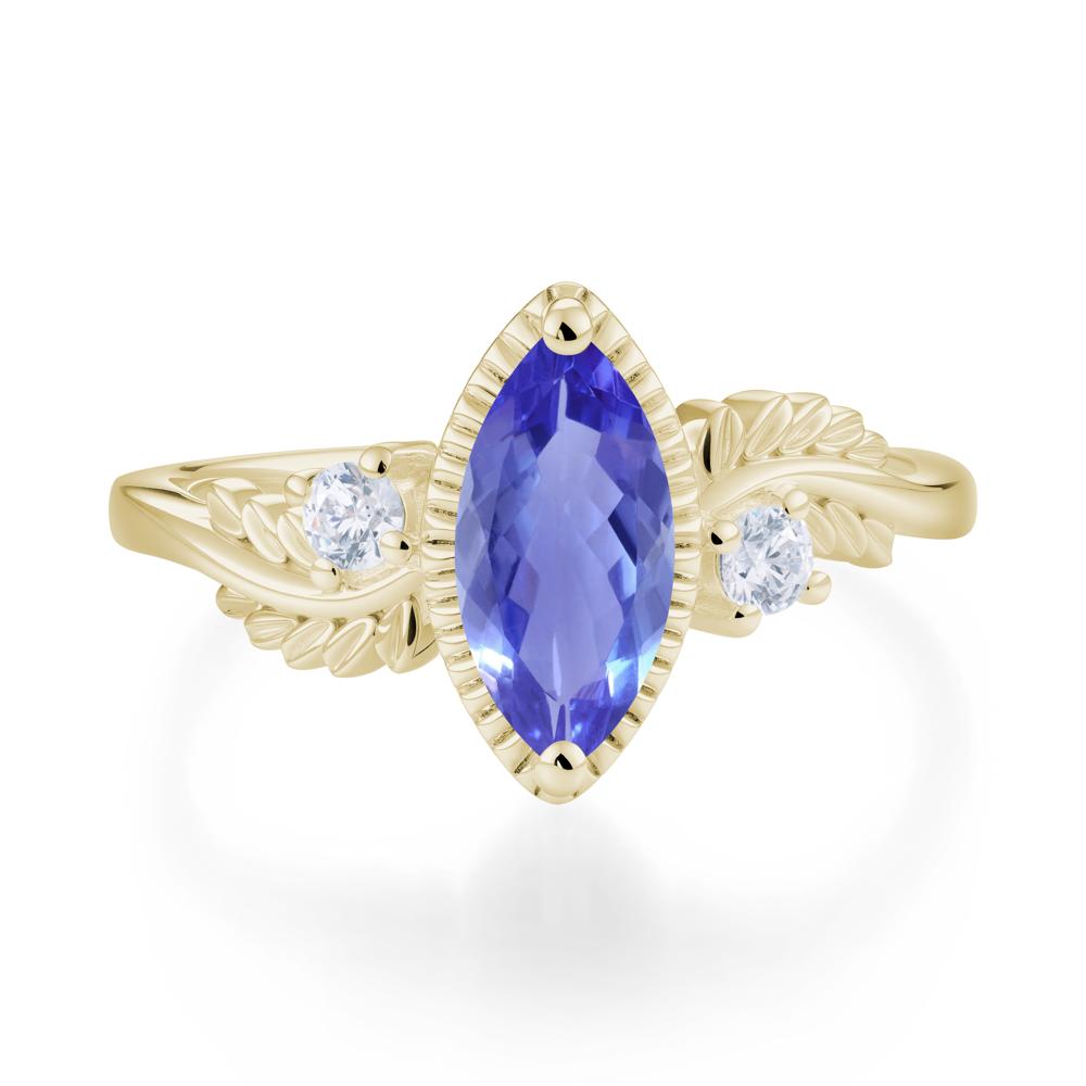 Twisted Leaf Lemon Quartz Wedding Ring - LUO Jewelry #gemstone_Tanzanite