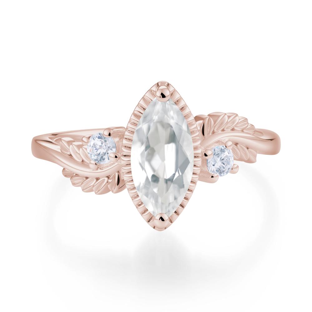 Twisted Leaf Lemon Quartz Wedding Ring - LUO Jewelry #gemstone_White Topaz