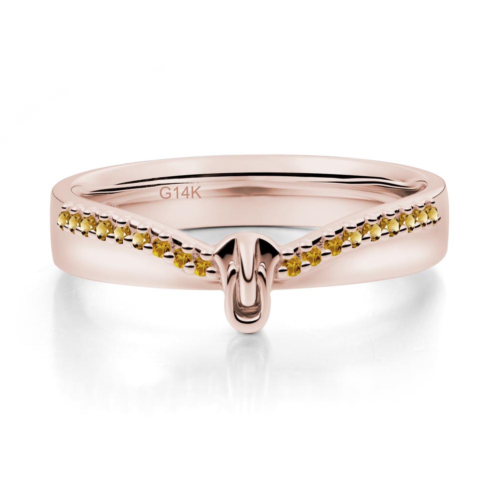 Unique Half Eternity Citrine Wedding Band Ring - LUO Jewelry #metal_14k rose gold