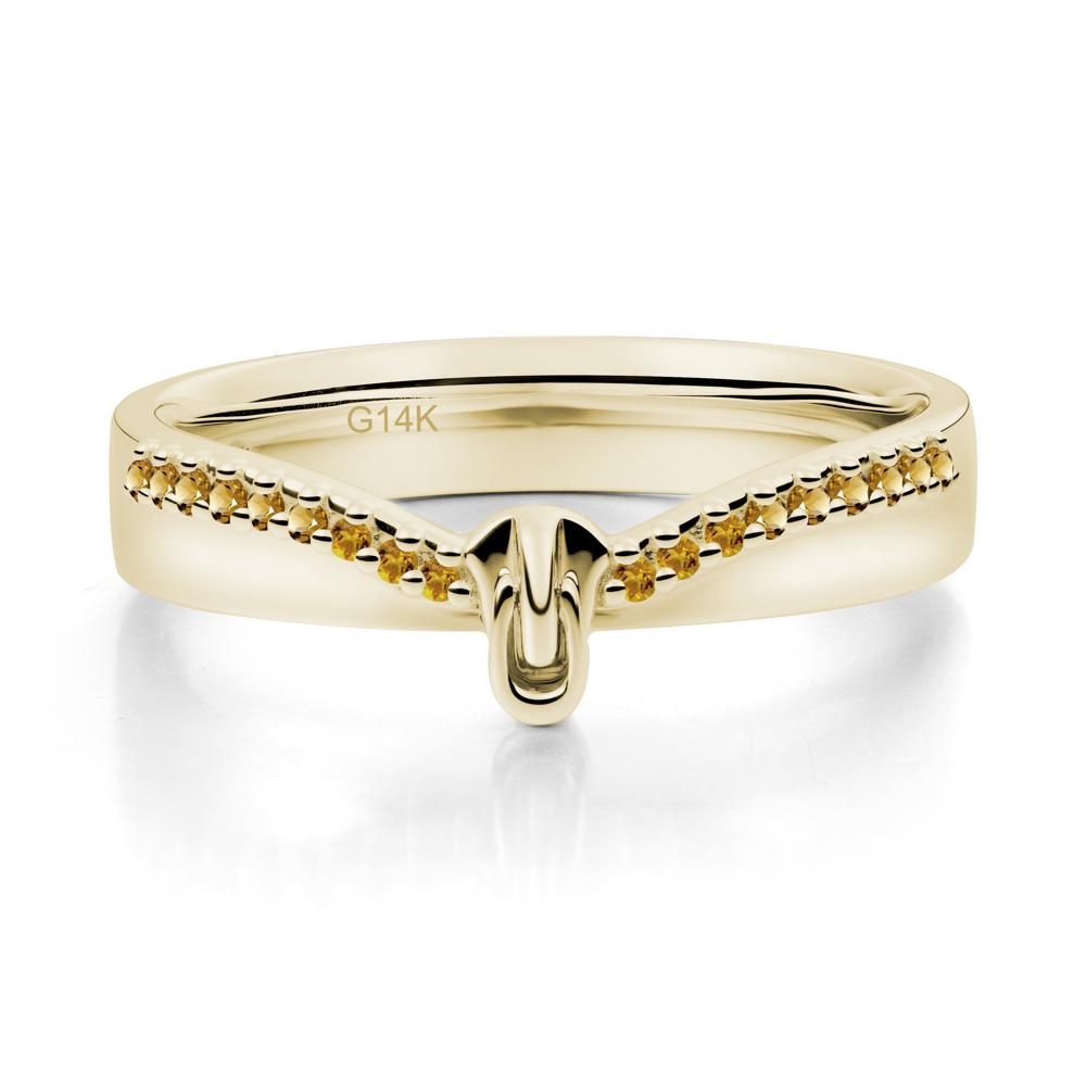 Unique Half Eternity Citrine Wedding Band Ring - LUO Jewelry #metal_14k yellow gold