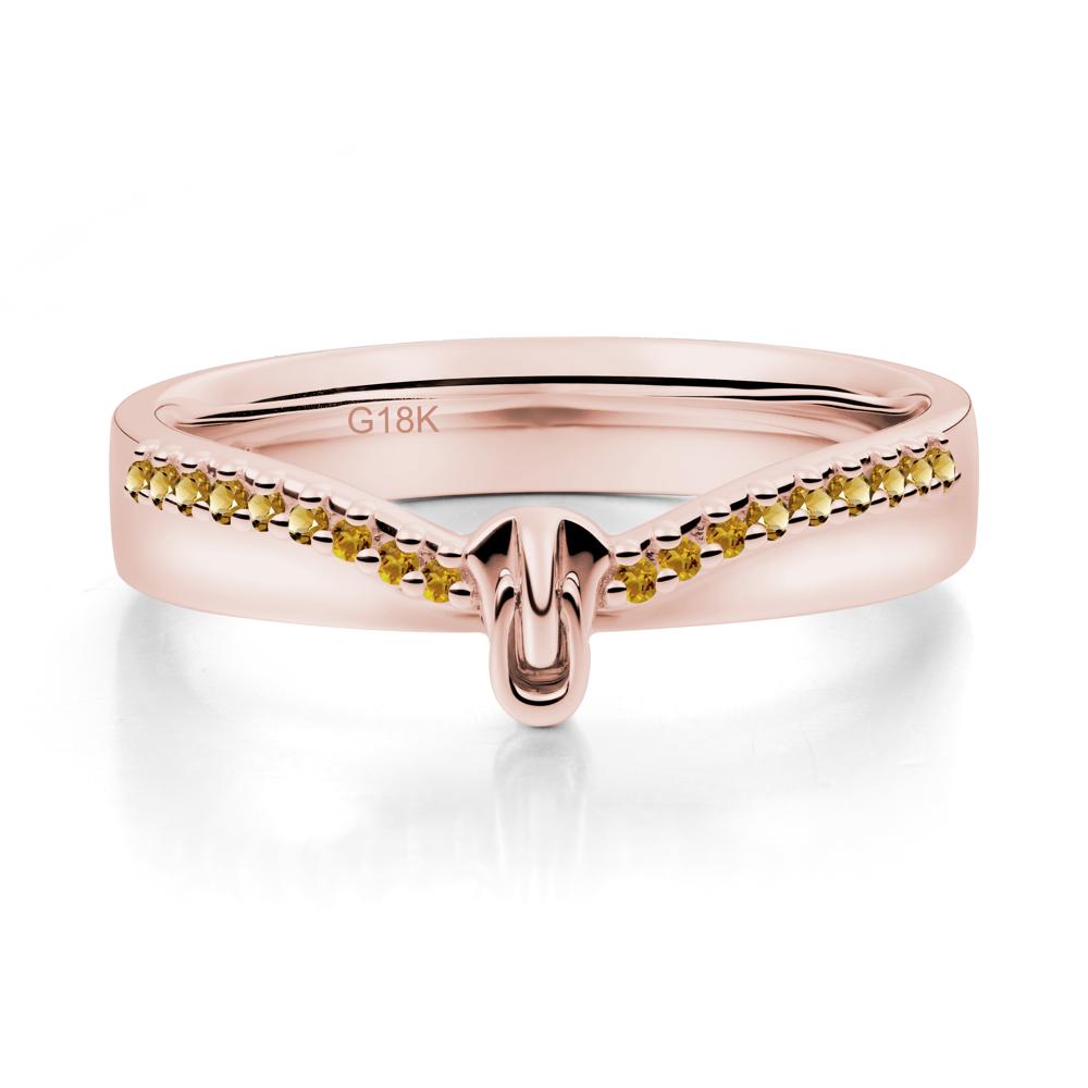 Unique Half Eternity Citrine Wedding Band Ring - LUO Jewelry #metal_18k rose gold