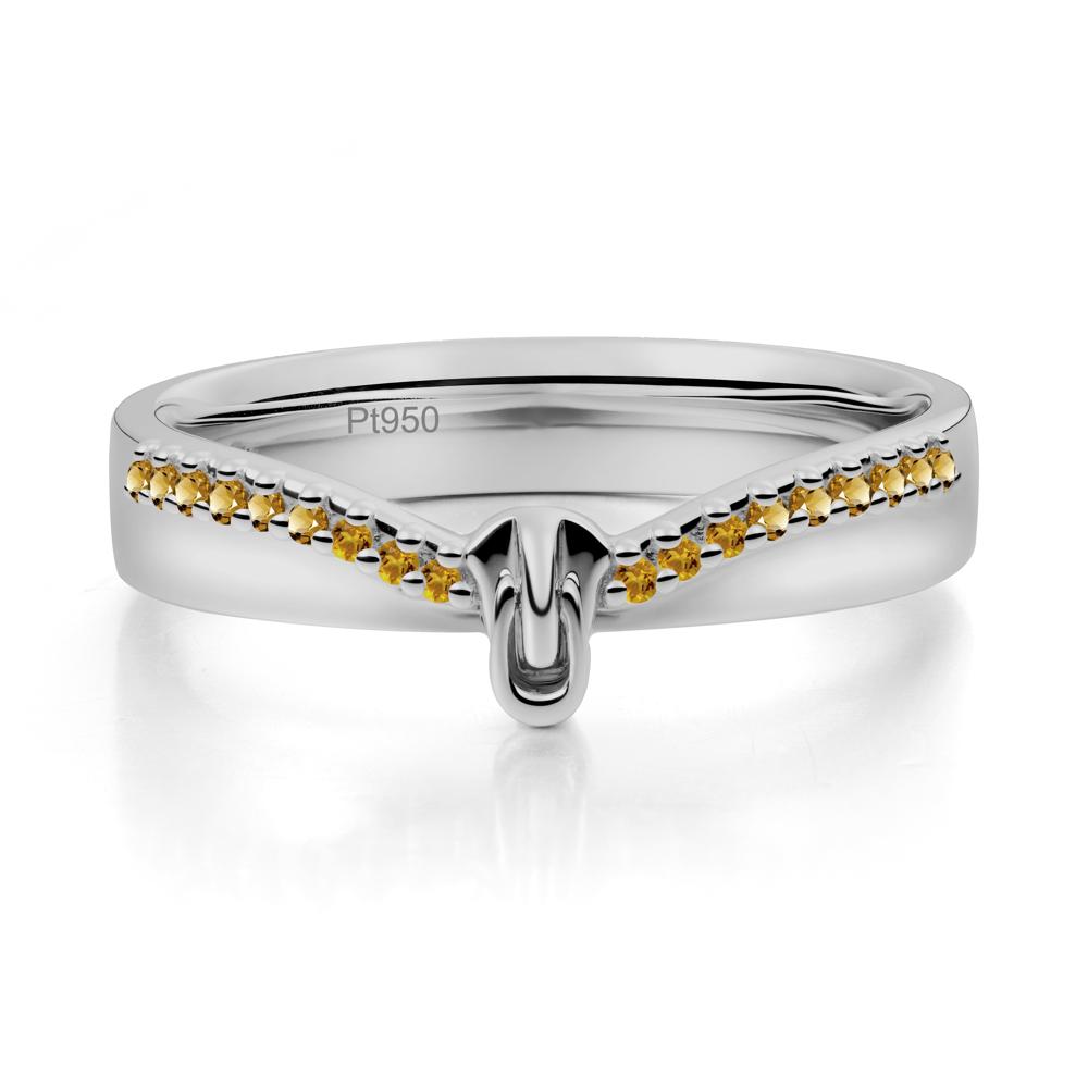 Unique Half Eternity Citrine Wedding Band Ring - LUO Jewelry #metal_platinum