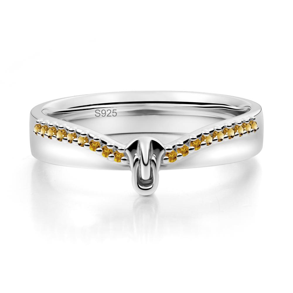 Unique Half Eternity Citrine Wedding Band Ring - LUO Jewelry #metal_sterling silver