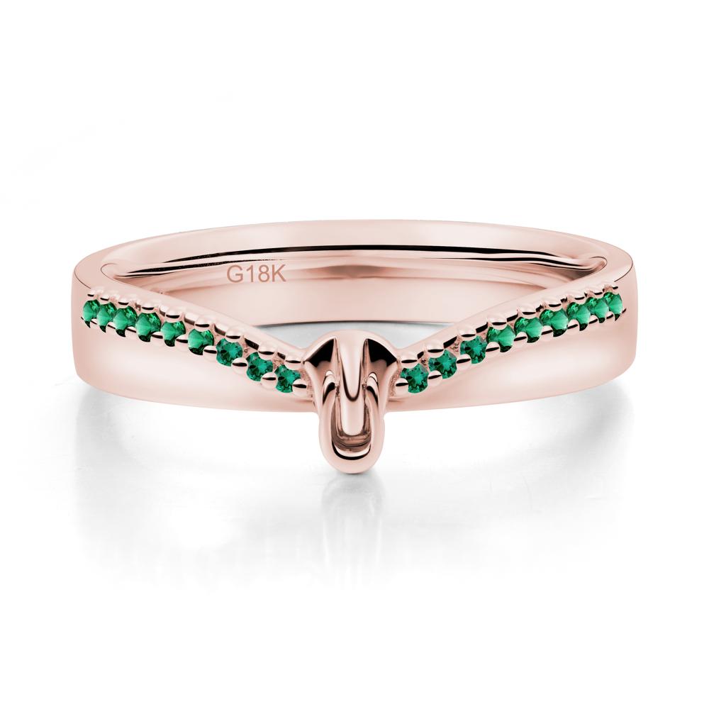 Emerald Modern Chevron Stackable Ring - LUO Jewelry #metal_18k rose gold