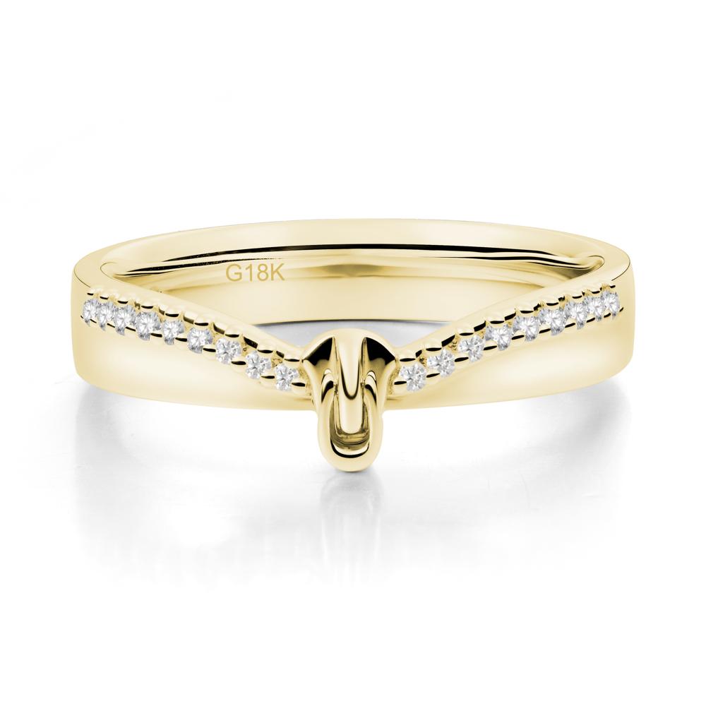Zipper Inspired Movable Clasp Moissanite Curved Ring - LUO Jewelry #metal_18k yellow gold