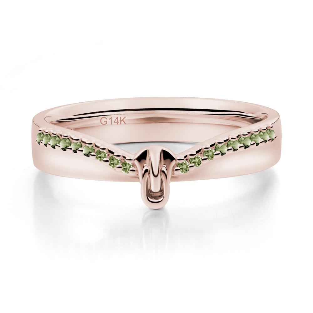 Unique Half Eternity Peridot Wedding Band Ring - LUO Jewelry #metal_14k rose gold