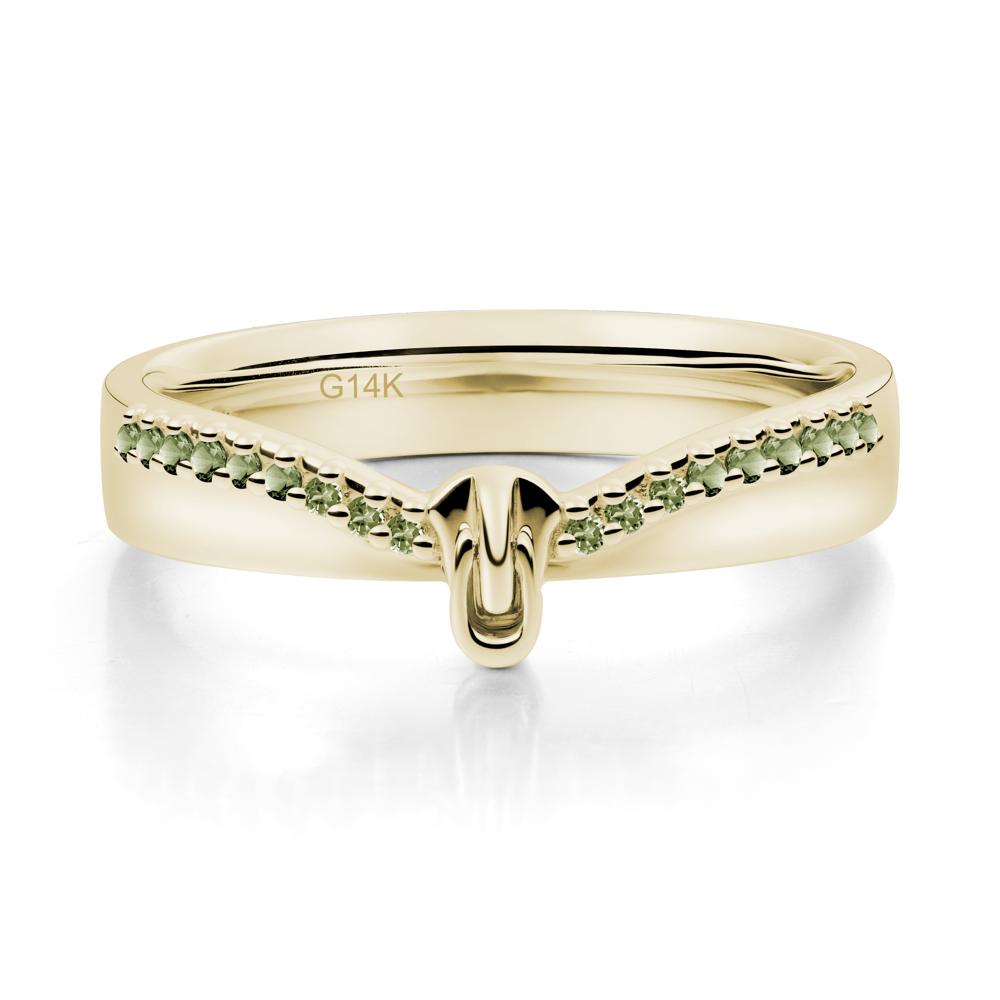 Unique Half Eternity Peridot Wedding Band Ring - LUO Jewelry #metal_14k yellow gold