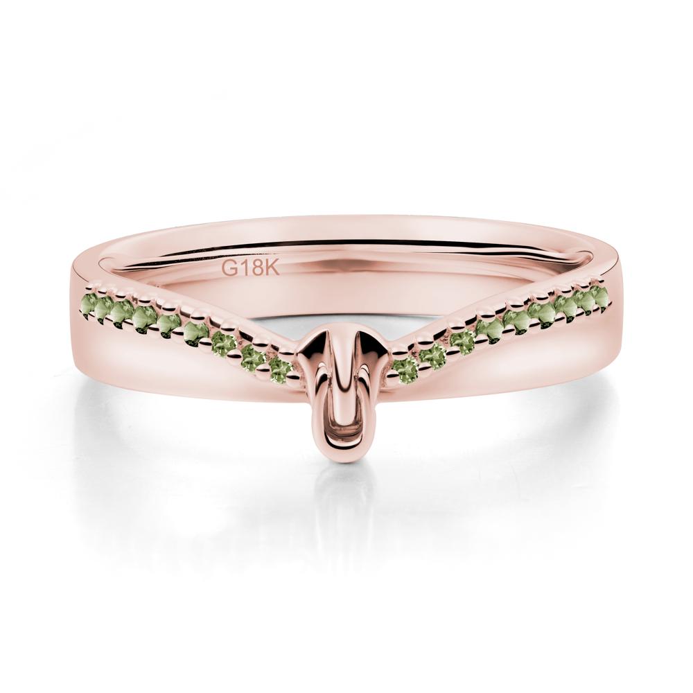 Unique Half Eternity Peridot Wedding Band Ring - LUO Jewelry #metal_18k rose gold