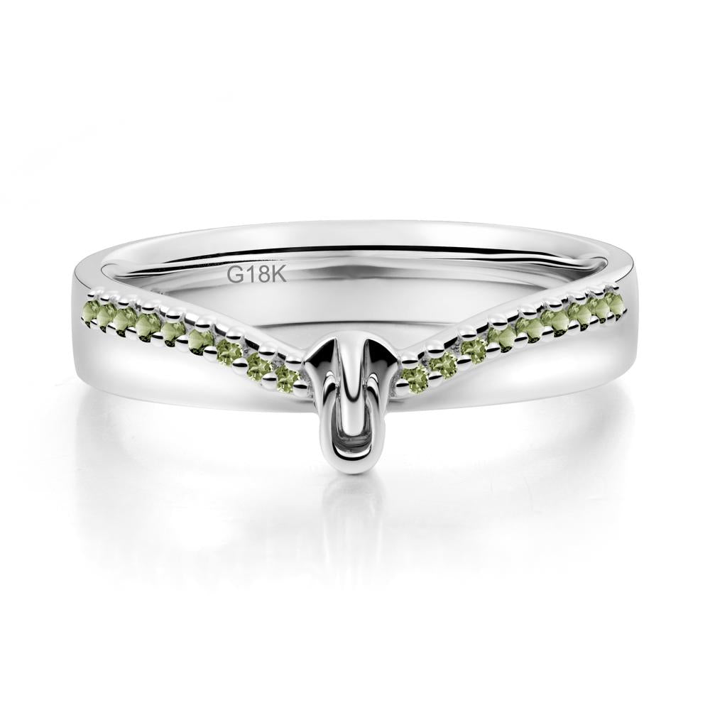 Unique Half Eternity Peridot Wedding Band Ring - LUO Jewelry #metal_18k white gold