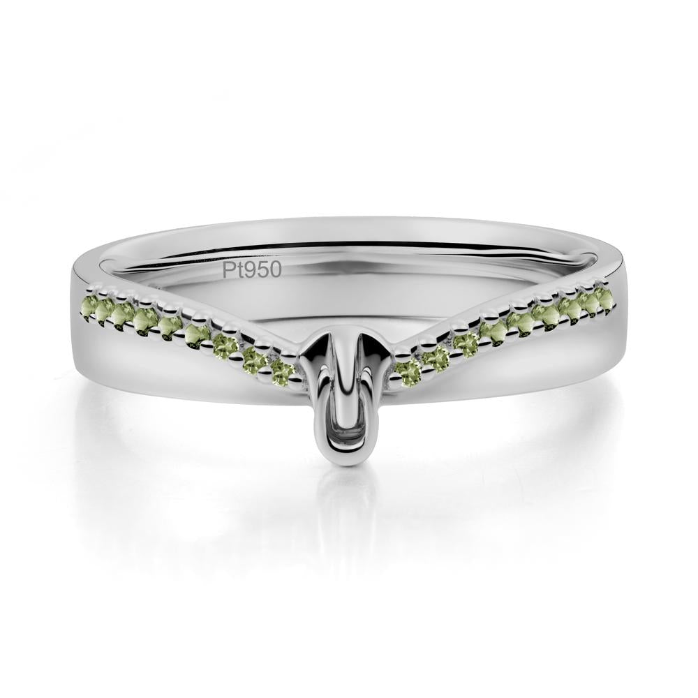 Unique Half Eternity Peridot Wedding Band Ring - LUO Jewelry #metal_platinum