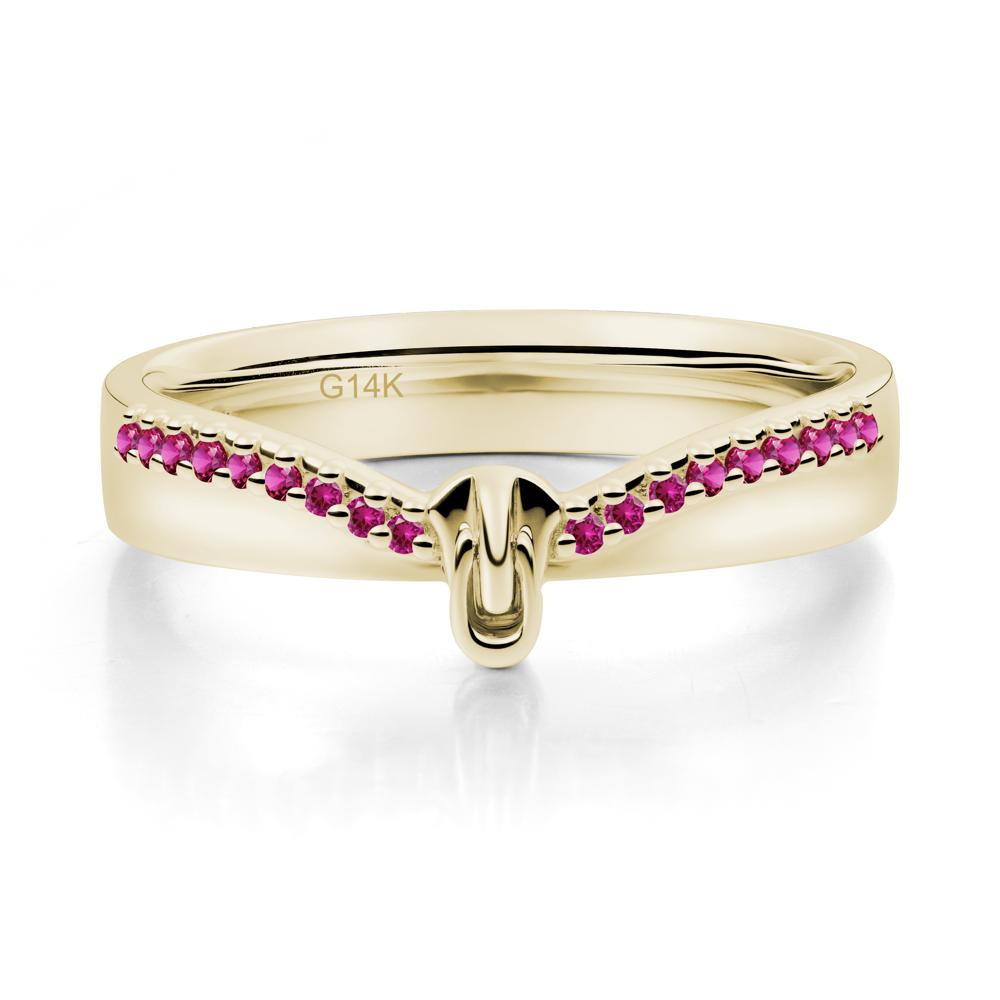 Ruby Modern Chevron Stackable Ring - LUO Jewelry #metal_14k yellow gold