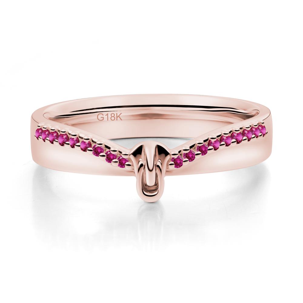 Ruby Modern Chevron Stackable Ring - LUO Jewelry #metal_18k rose gold