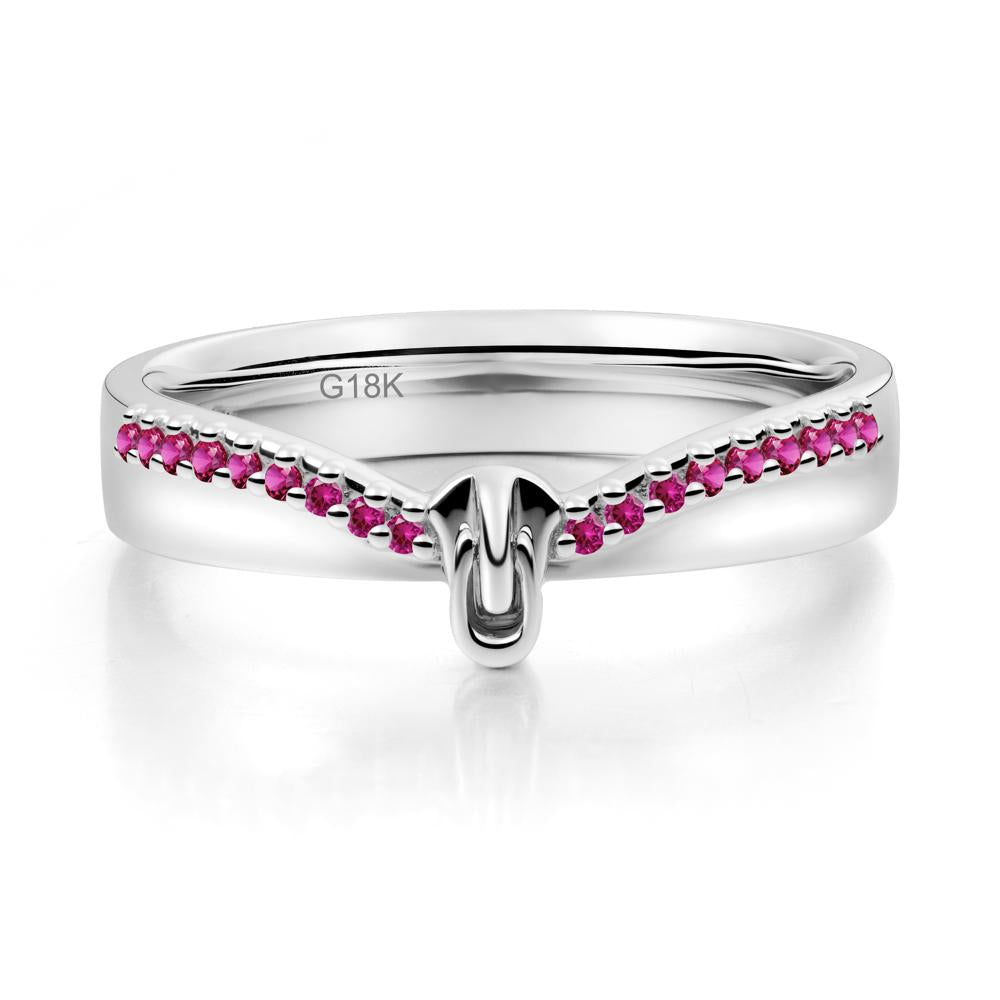 Ruby Modern Chevron Stackable Ring - LUO Jewelry #metal_18k white gold