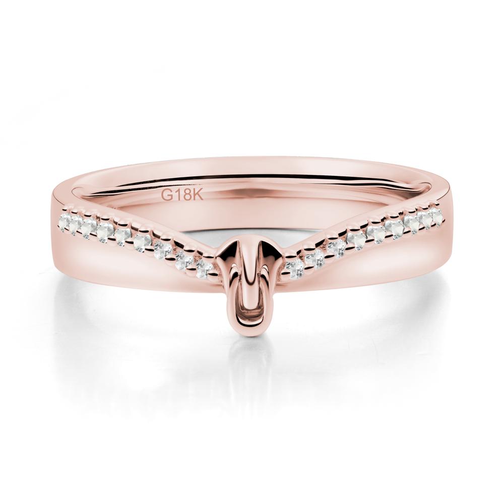 Unique Half Eternity White Topaz Wedding Band Ring - LUO Jewelry #metal_18k rose gold