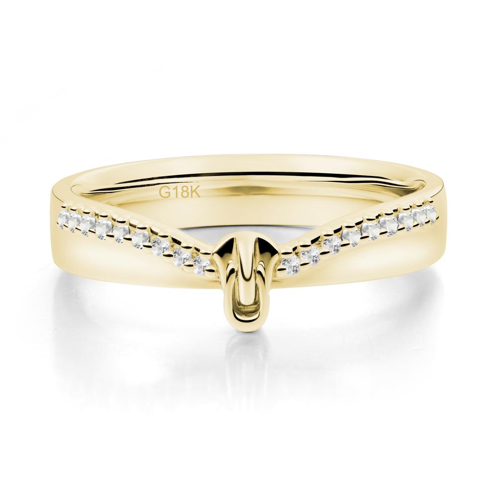 Unique Half Eternity White Topaz Wedding Band Ring - LUO Jewelry #metal_18k yellow gold