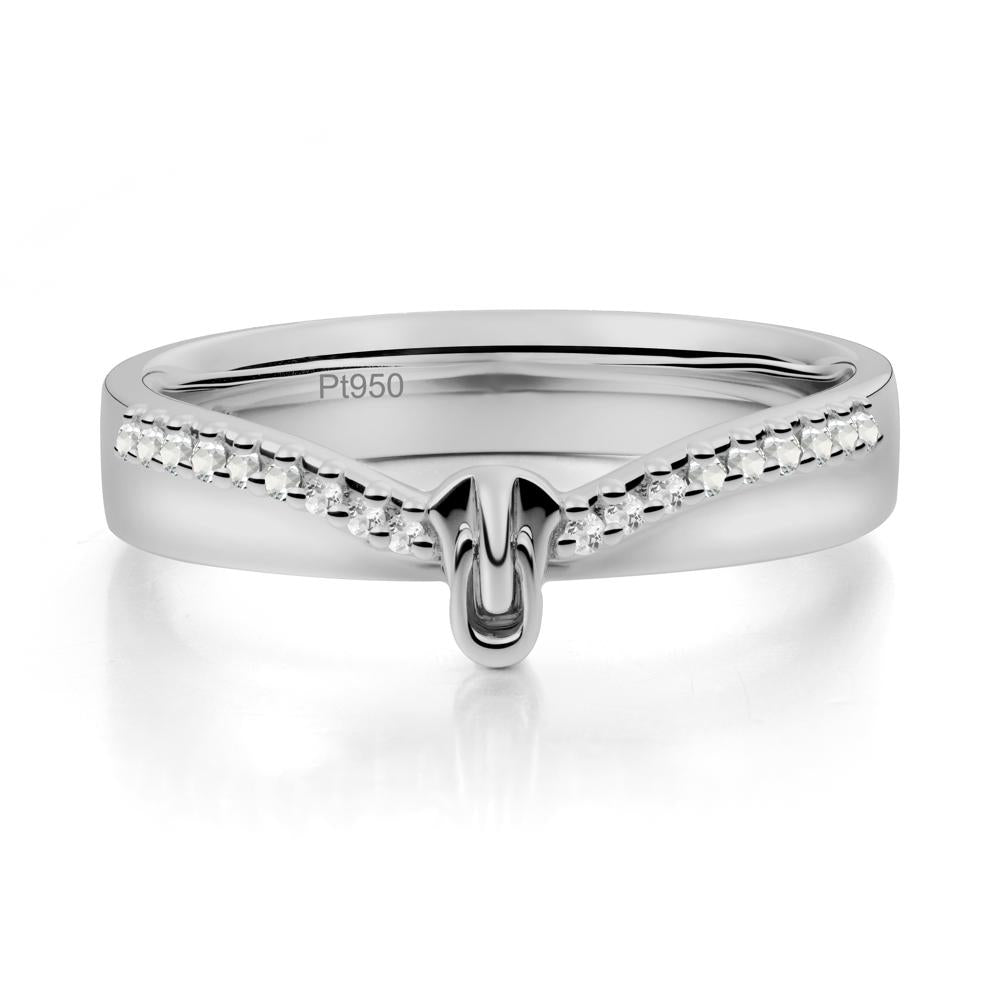 Unique Half Eternity White Topaz Wedding Band Ring - LUO Jewelry #metal_platinum