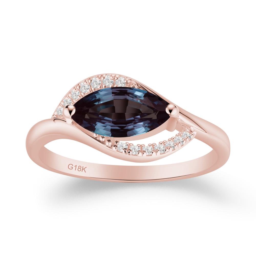Unique Bypass Alexandrite Engagement Ring - LUO Jewelry #metal_18k rose gold