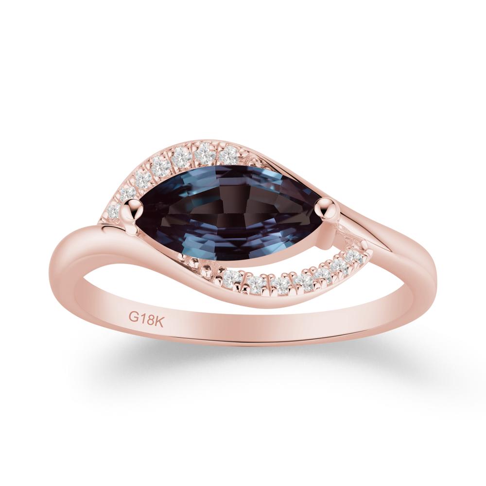 Unique Bypass Alexandrite Engagement Ring - LUO Jewelry #metal_18k rose gold