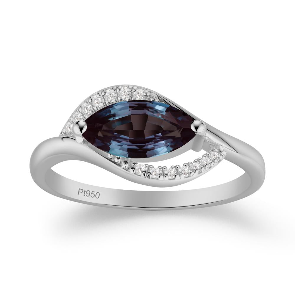 Unique Bypass Alexandrite Engagement Ring - LUO Jewelry #metal_platinum