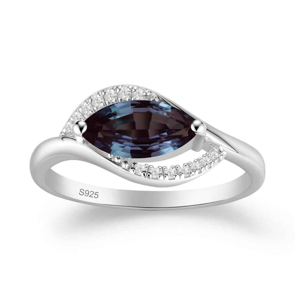 Unique Bypass Alexandrite Engagement Ring - LUO Jewelry #metal_sterling silver