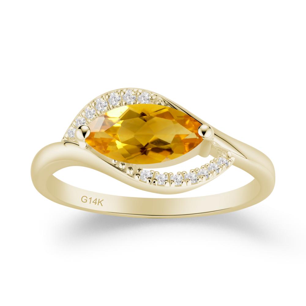 Leaf Citrine Bypass Ring - LUO Jewelry #metal_14k yellow gold