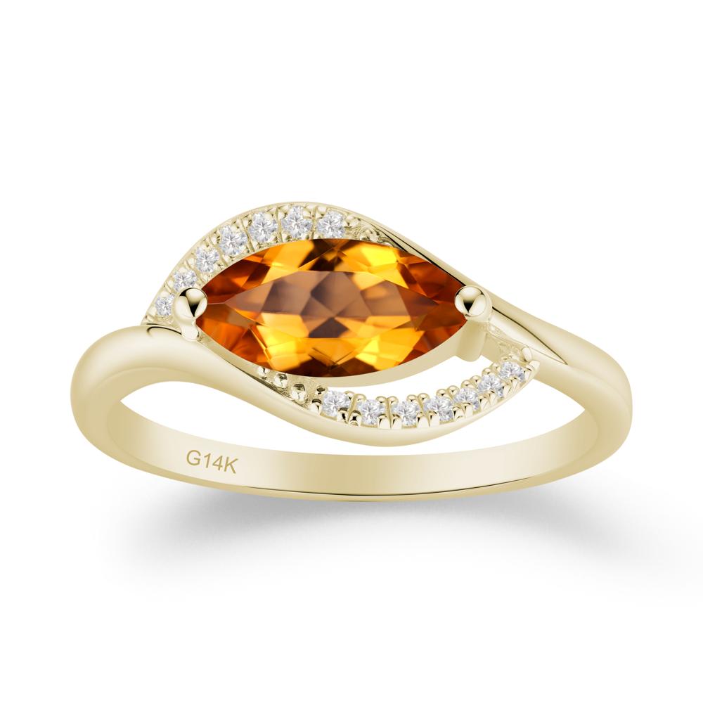 Leaf Citrine Bypass Ring - LUO Jewelry #metal_14k yellow gold