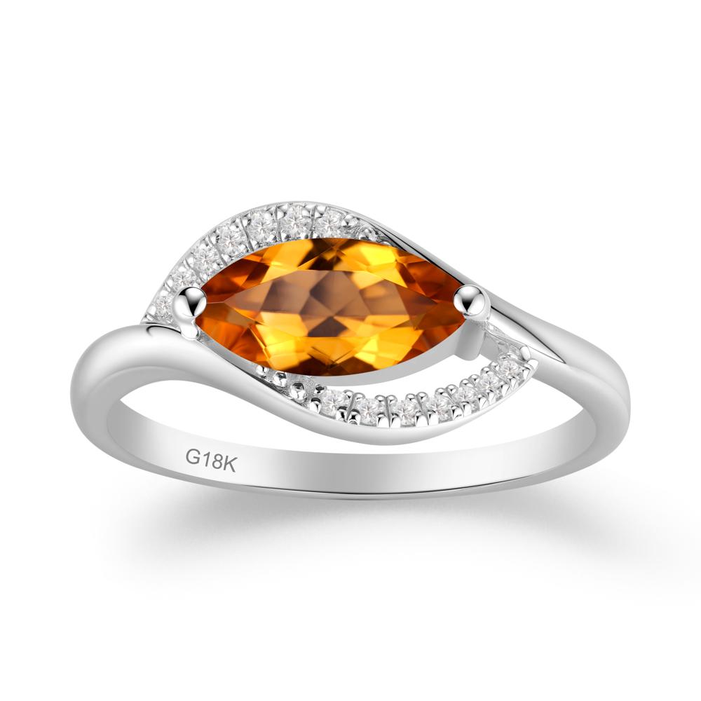 Leaf Citrine Bypass Ring - LUO Jewelry #metal_18k white gold