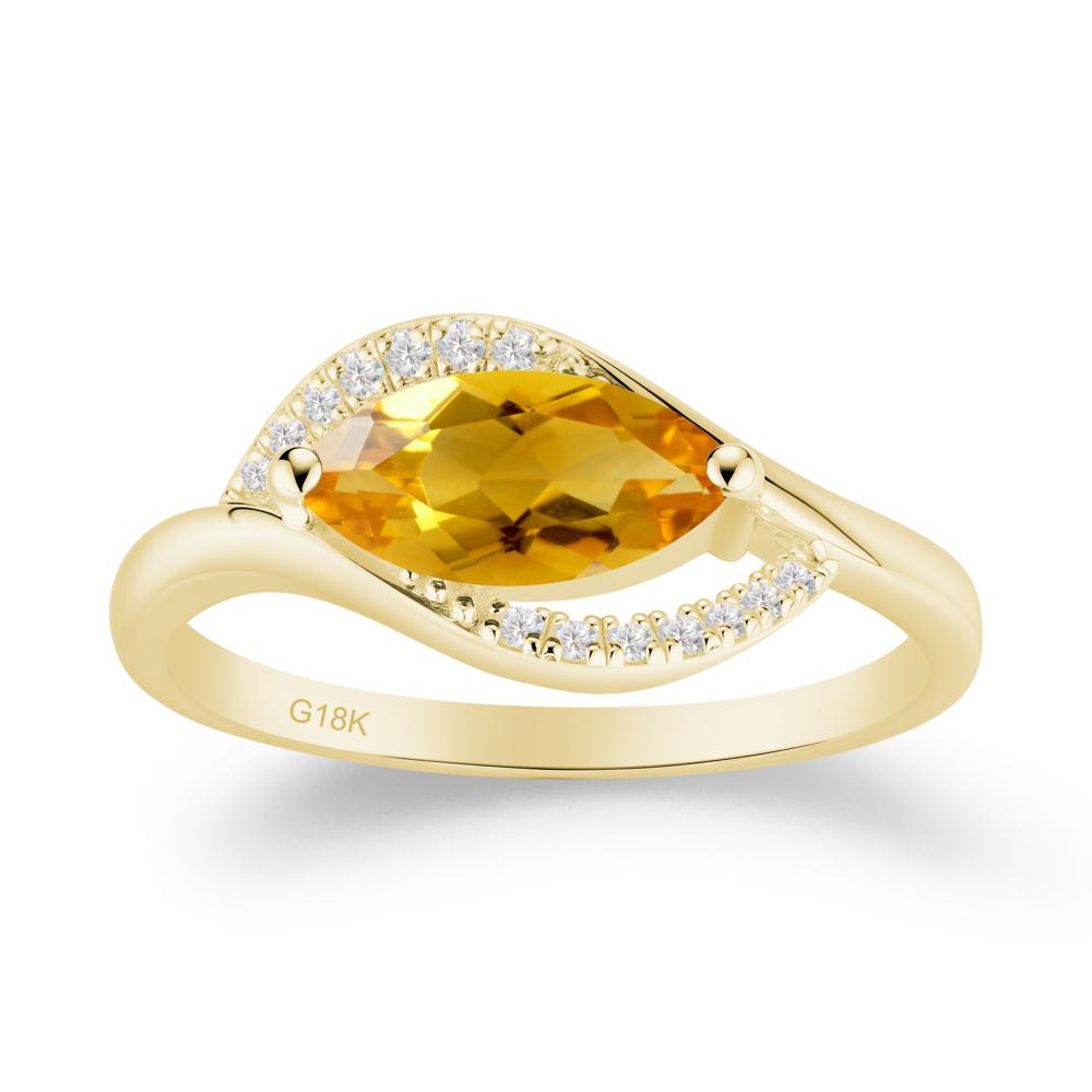 Leaf Citrine Bypass Ring - LUO Jewelry #metal_18k yellow gold