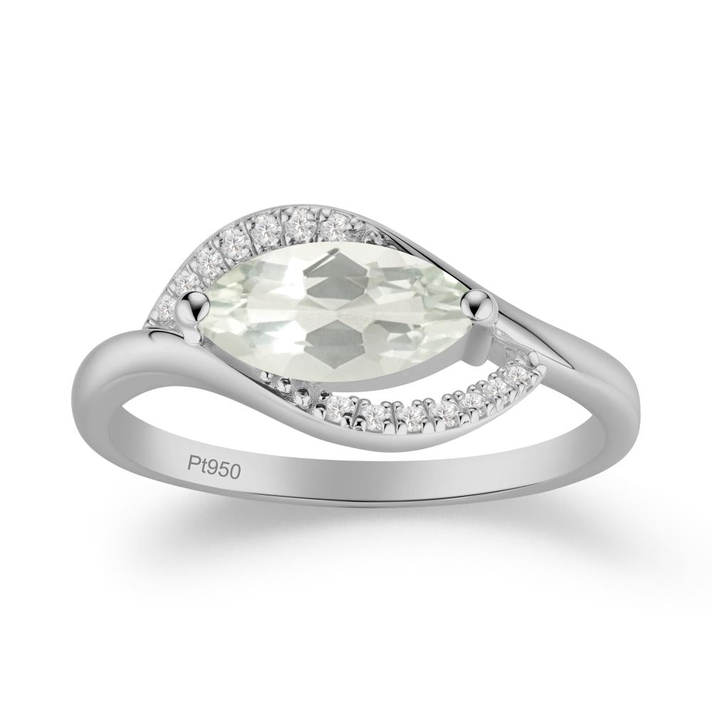 Unique Bypass Green Amethyst Engagement Ring - LUO Jewelry #metal_platinum