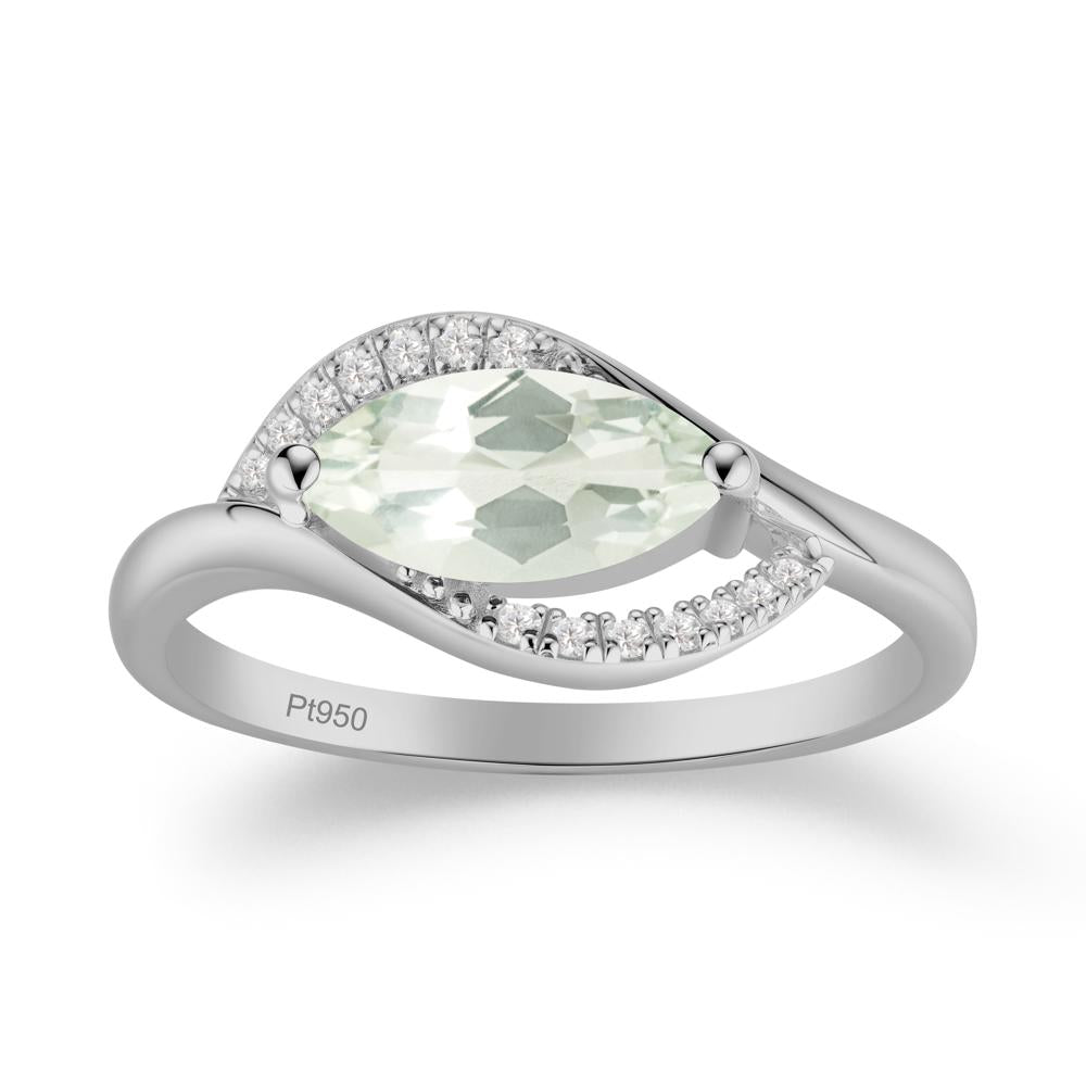 Unique Bypass Green Amethyst Engagement Ring - LUO Jewelry #metal_platinum