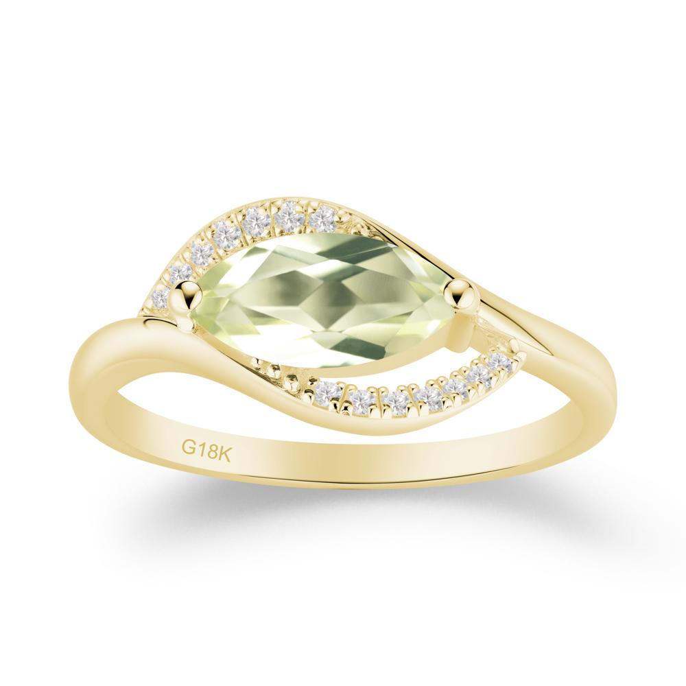 Leaf Inspired Marquise Cut Lemon Quartz Ring - LUO Jewelry #metal_18k yellow gold