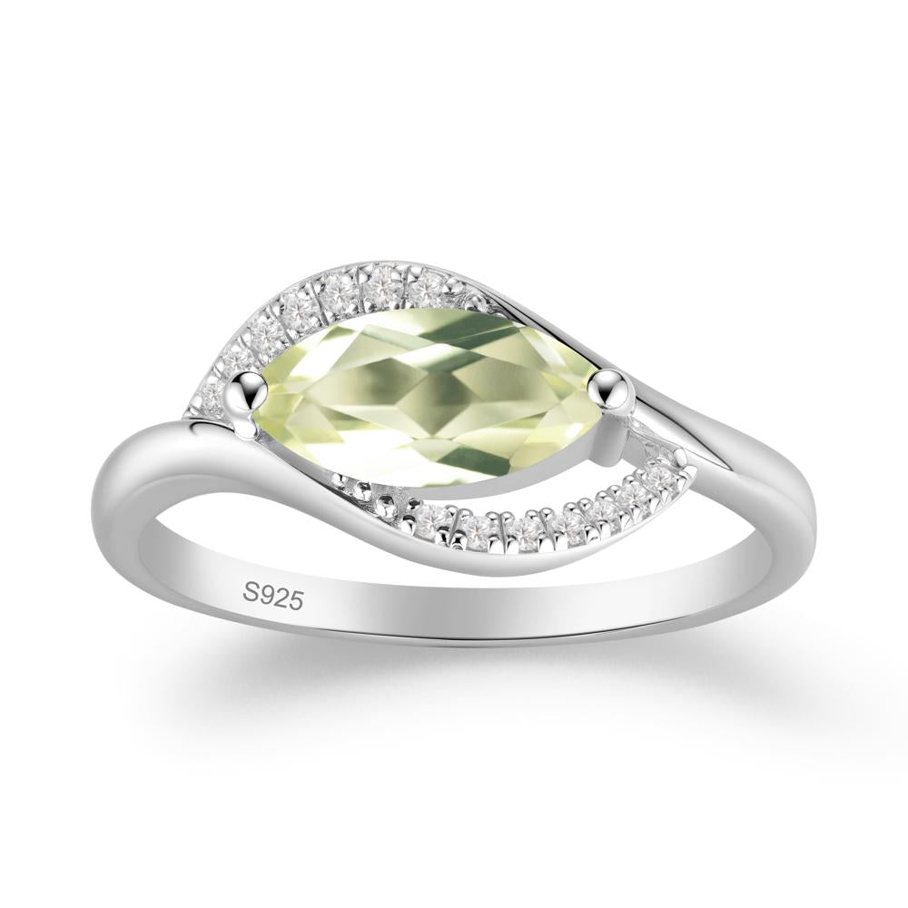 Leaf Inspired Marquise Cut Lemon Quartz Ring - LUO Jewelry #metal_sterling silver