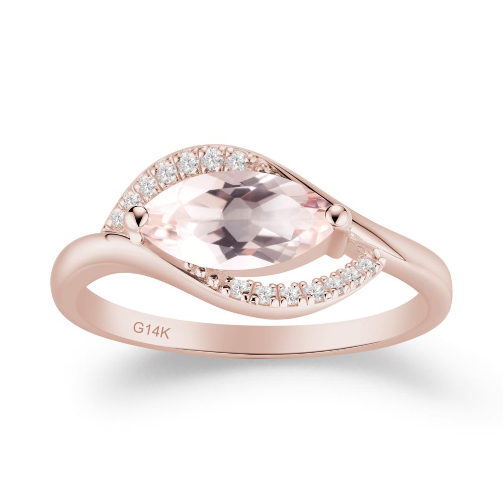 Unique Bypass Morganite Engagement Ring - LUO Jewelry #metal_14k rose gold