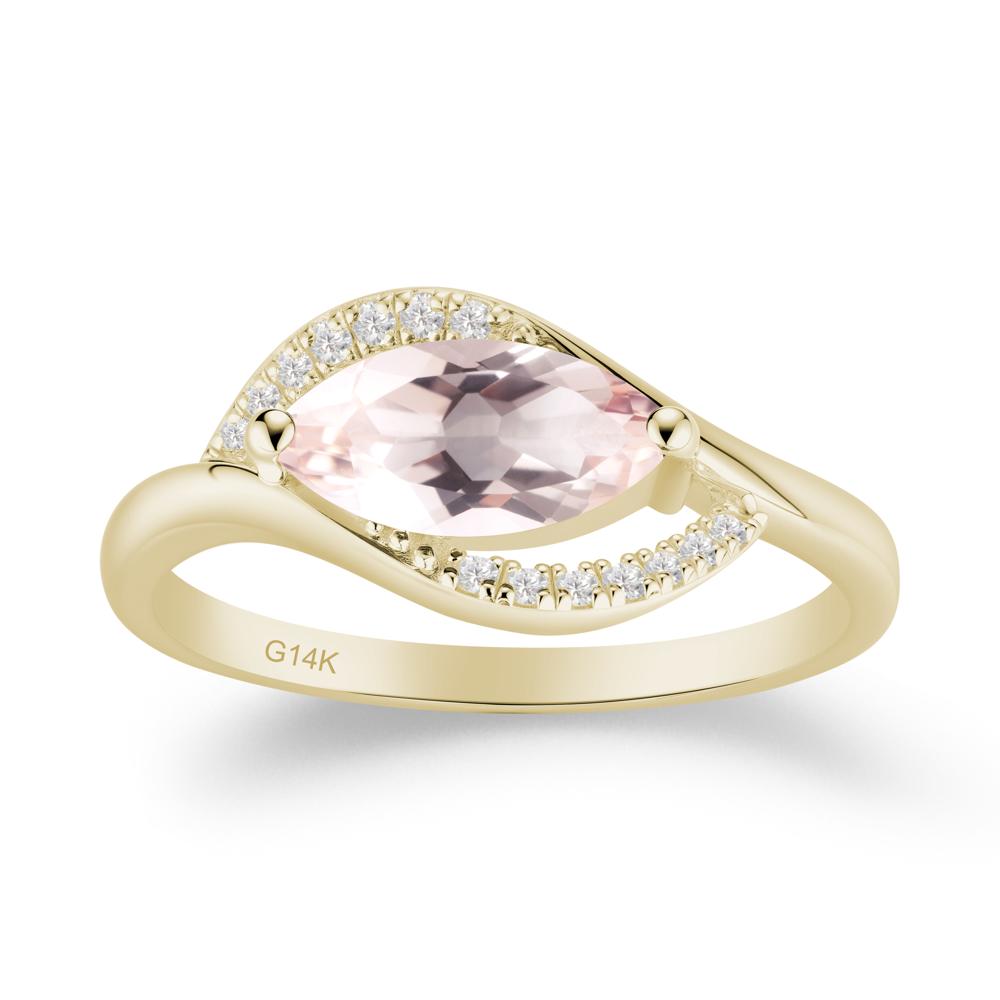 Unique Bypass Morganite Engagement Ring - LUO Jewelry #metal_14k yellow gold