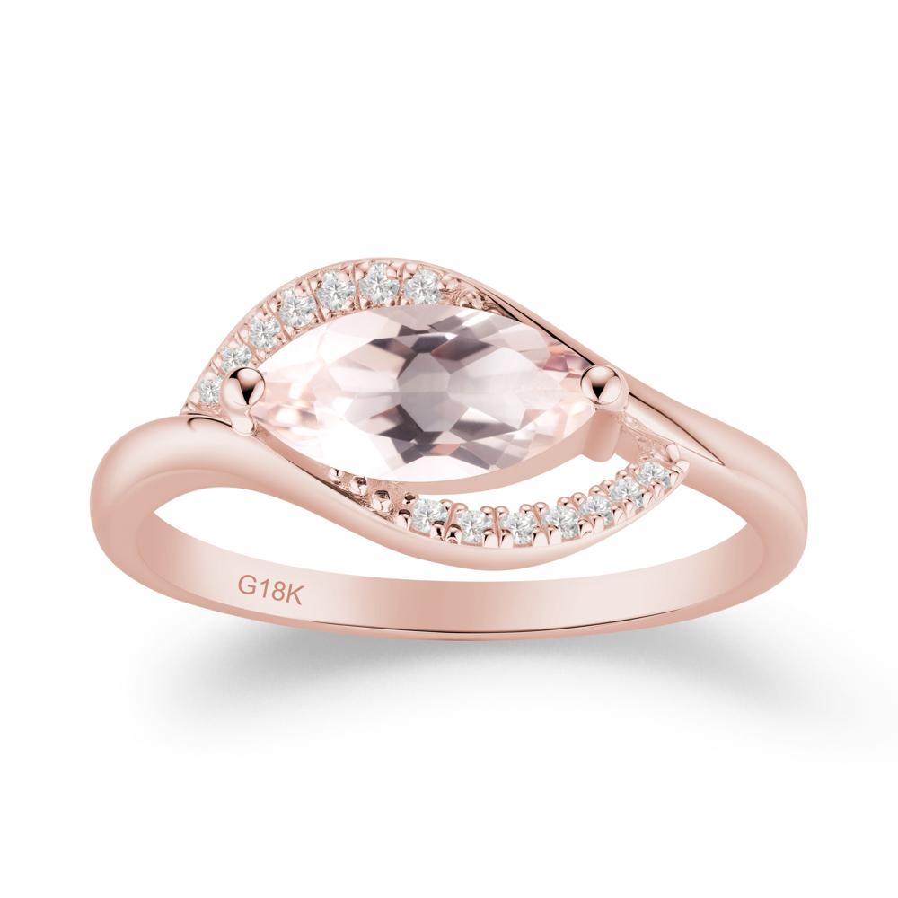 Unique Bypass Morganite Engagement Ring - LUO Jewelry #metal_18k rose gold