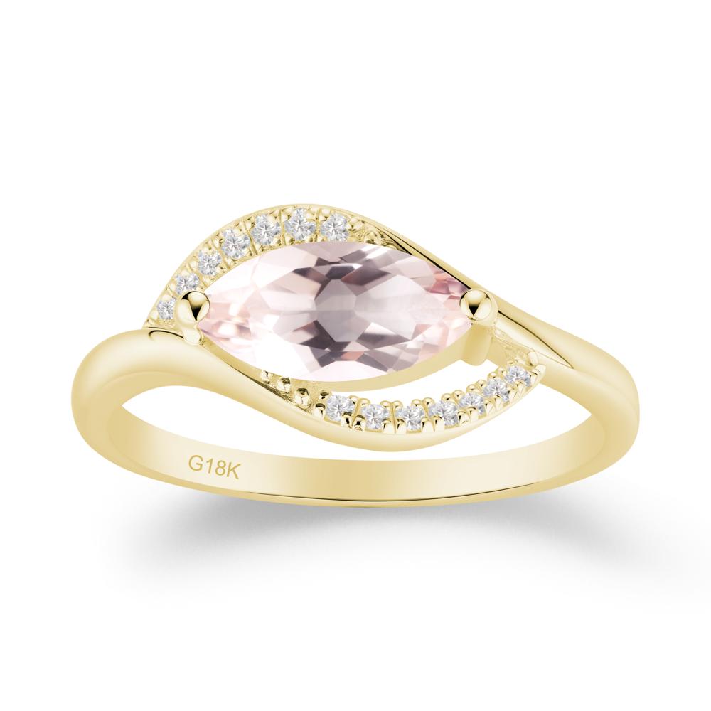 Unique Bypass Morganite Engagement Ring - LUO Jewelry #metal_18k yellow gold