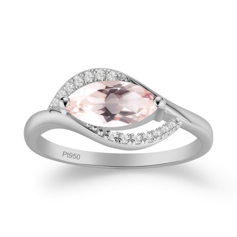 Unique Bypass Morganite Engagement Ring - LUO Jewelry #metal_platinum