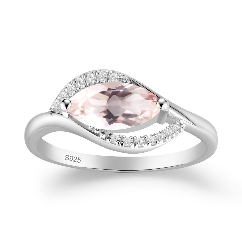 Unique Bypass Morganite Engagement Ring - LUO Jewelry #metal_sterling silver
