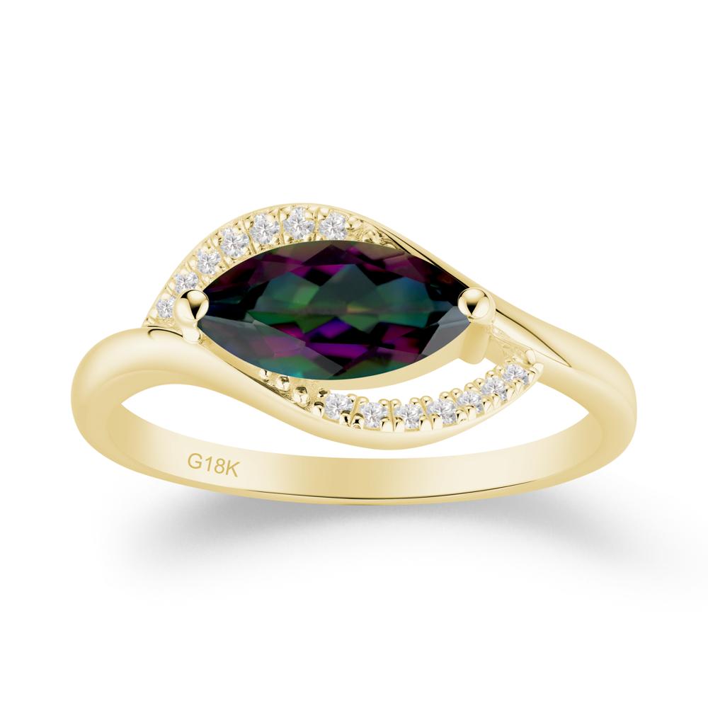 Leaf Inspired Marquise Cut Mystic Topaz Ring - LUO Jewelry #metal_18k yellow gold