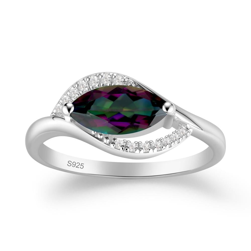 Leaf Inspired Marquise Cut Mystic Topaz Ring - LUO Jewelry #metal_sterling silver