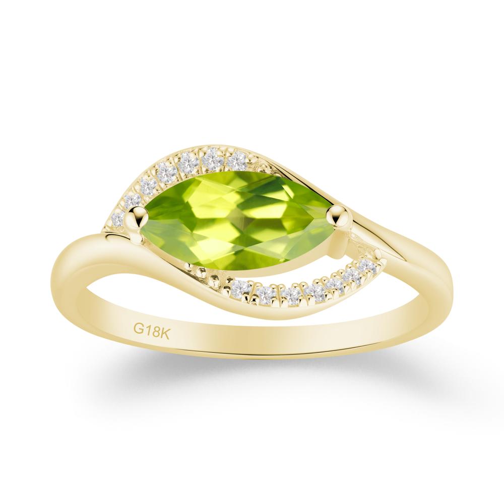 Unique Bypass Peridot Engagement Ring - LUO Jewelry #metal_18k yellow gold