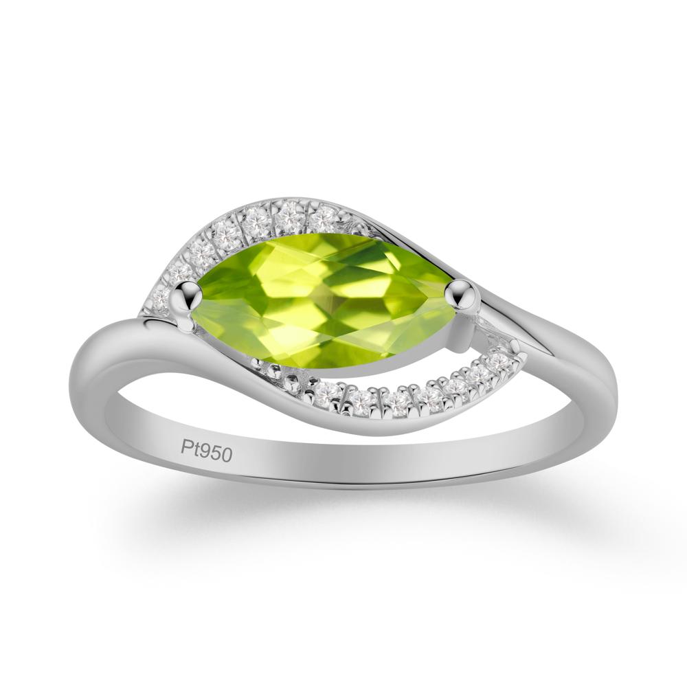 Unique Bypass Peridot Engagement Ring - LUO Jewelry #metal_platinum