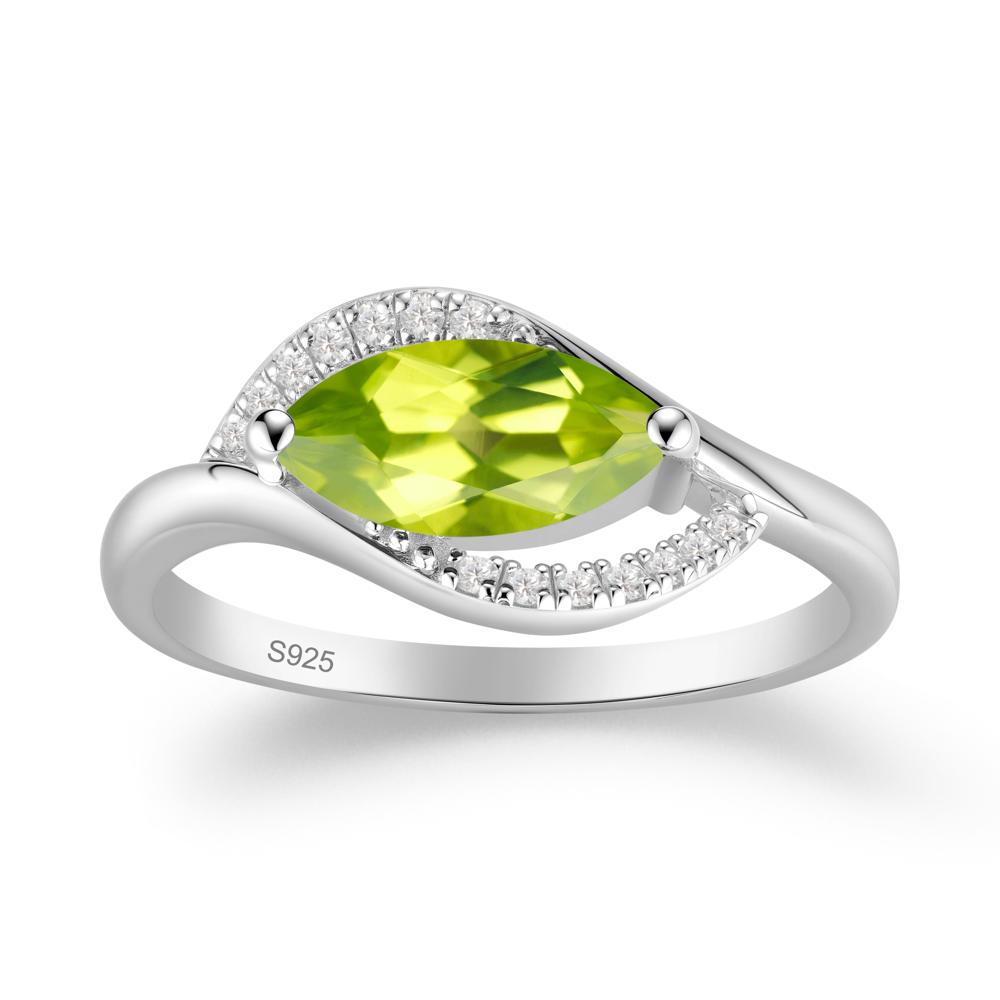 Unique Bypass Peridot Engagement Ring - LUO Jewelry #metal_sterling silver